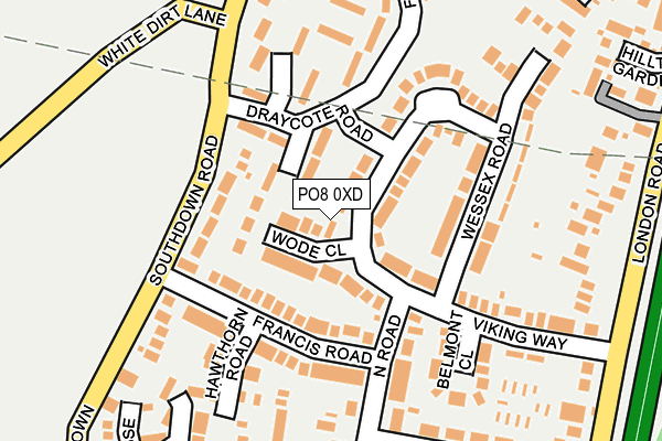 PO8 0XD map - OS OpenMap – Local (Ordnance Survey)