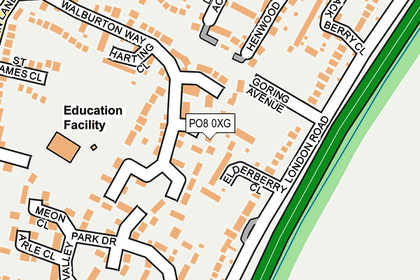 PO8 0XG map - OS OpenMap – Local (Ordnance Survey)