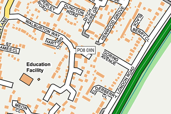 PO8 0XN map - OS OpenMap – Local (Ordnance Survey)