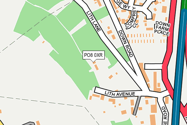 PO8 0XR map - OS OpenMap – Local (Ordnance Survey)