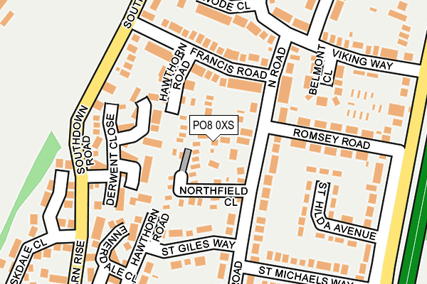 PO8 0XS map - OS OpenMap – Local (Ordnance Survey)