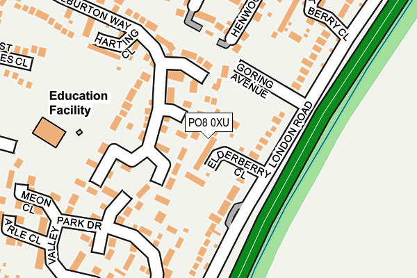 PO8 0XU map - OS OpenMap – Local (Ordnance Survey)