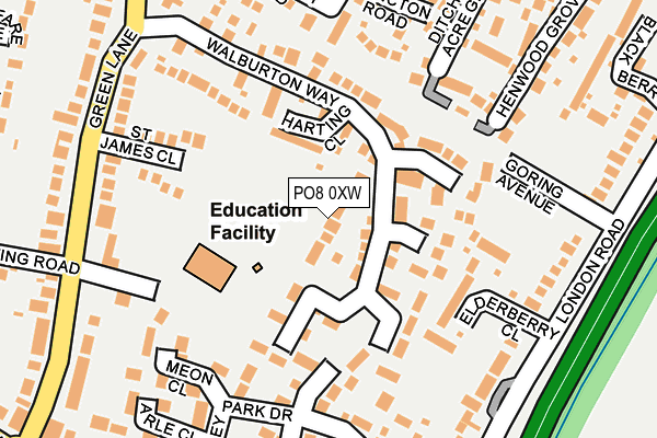PO8 0XW map - OS OpenMap – Local (Ordnance Survey)