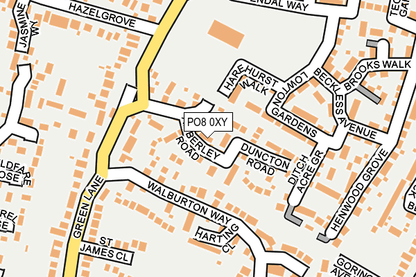 PO8 0XY map - OS OpenMap – Local (Ordnance Survey)