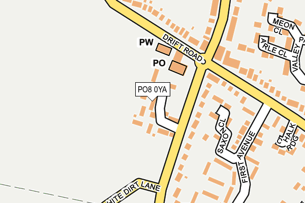PO8 0YA map - OS OpenMap – Local (Ordnance Survey)