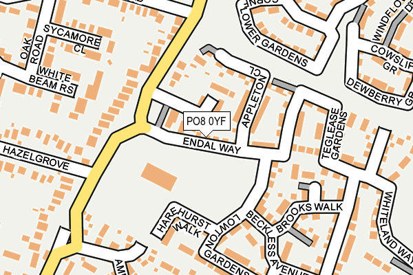 PO8 0YF map - OS OpenMap – Local (Ordnance Survey)