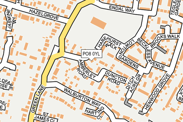 PO8 0YL map - OS OpenMap – Local (Ordnance Survey)