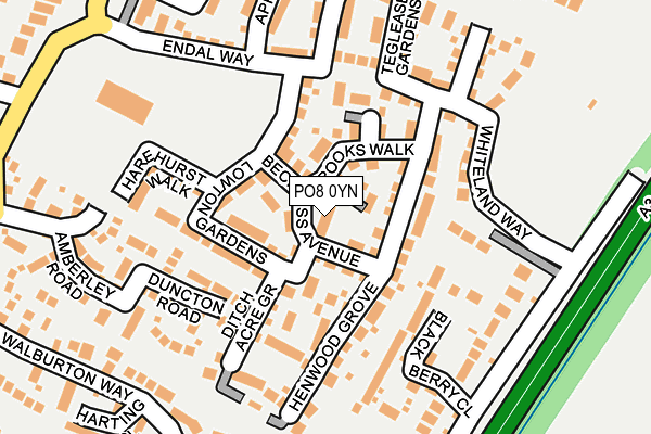 PO8 0YN map - OS OpenMap – Local (Ordnance Survey)