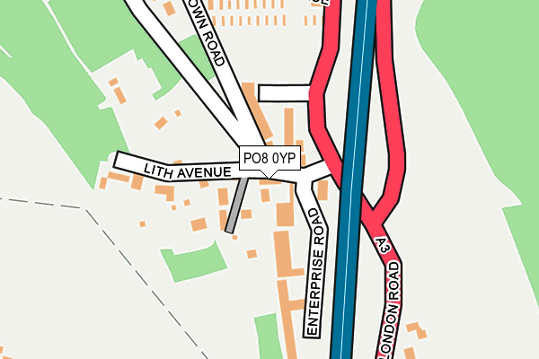 PO8 0YP map - OS OpenMap – Local (Ordnance Survey)