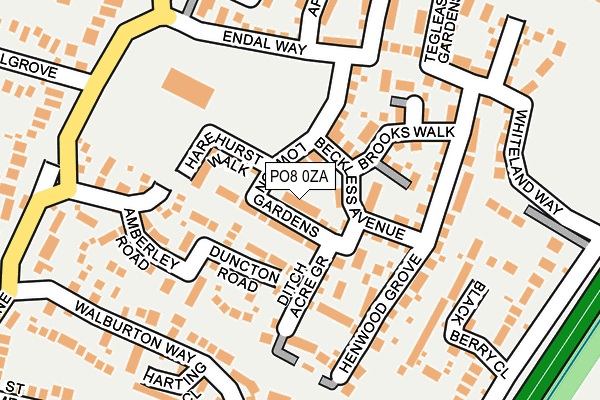 PO8 0ZA map - OS OpenMap – Local (Ordnance Survey)