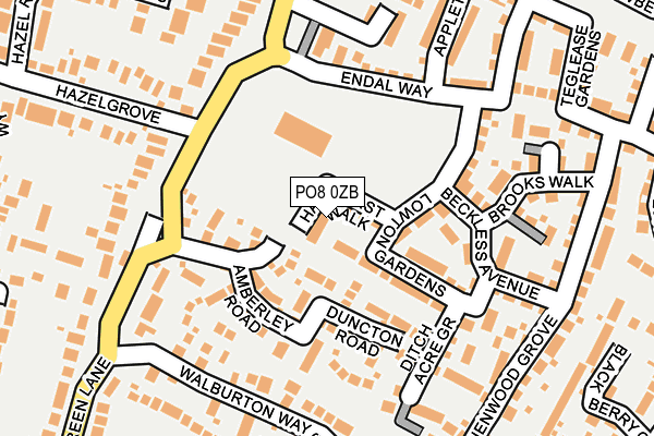 PO8 0ZB map - OS OpenMap – Local (Ordnance Survey)