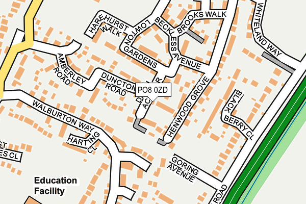 PO8 0ZD map - OS OpenMap – Local (Ordnance Survey)