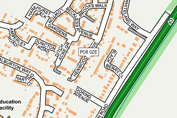 PO8 0ZE map - OS OpenMap – Local (Ordnance Survey)