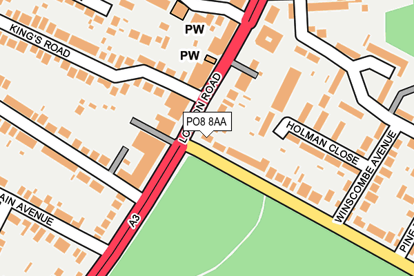 PO8 8AA map - OS OpenMap – Local (Ordnance Survey)