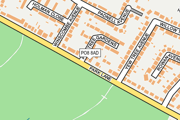 PO8 8AD map - OS OpenMap – Local (Ordnance Survey)