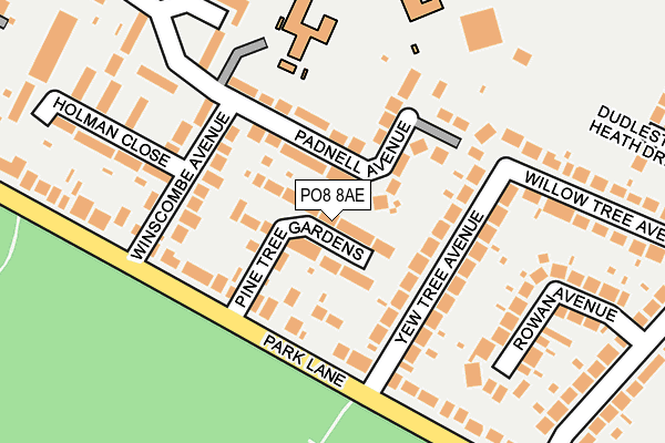 PO8 8AE map - OS OpenMap – Local (Ordnance Survey)