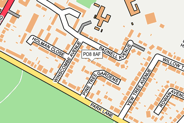 PO8 8AF map - OS OpenMap – Local (Ordnance Survey)