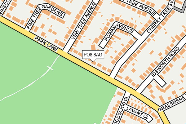 PO8 8AG map - OS OpenMap – Local (Ordnance Survey)