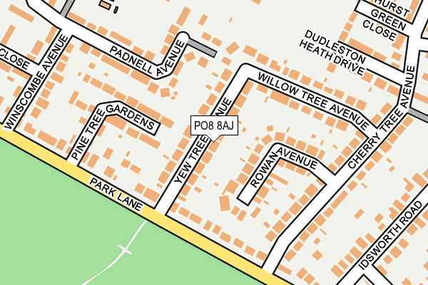 PO8 8AJ map - OS OpenMap – Local (Ordnance Survey)