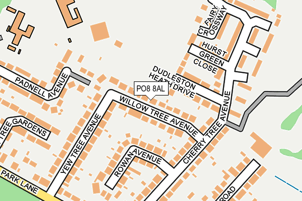 PO8 8AL map - OS OpenMap – Local (Ordnance Survey)
