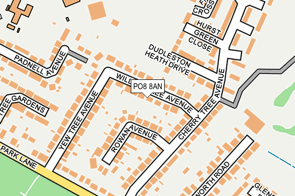 PO8 8AN map - OS OpenMap – Local (Ordnance Survey)