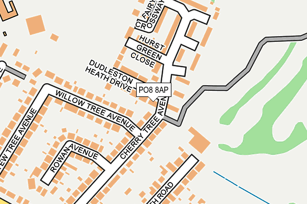 PO8 8AP map - OS OpenMap – Local (Ordnance Survey)