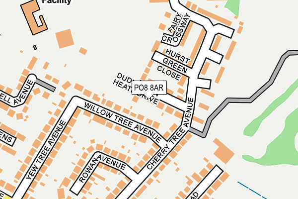 PO8 8AR map - OS OpenMap – Local (Ordnance Survey)