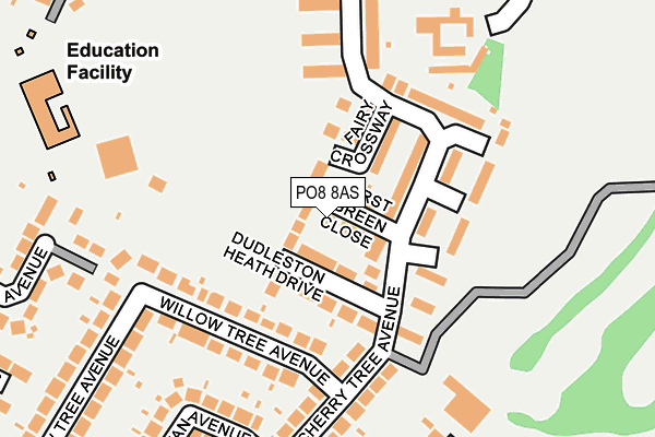 PO8 8AS map - OS OpenMap – Local (Ordnance Survey)