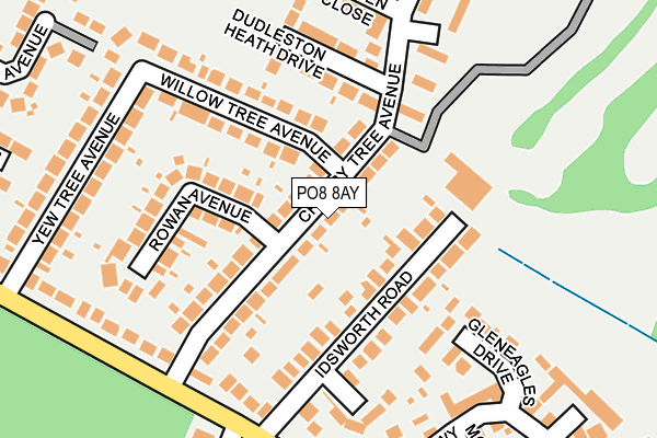 PO8 8AY map - OS OpenMap – Local (Ordnance Survey)