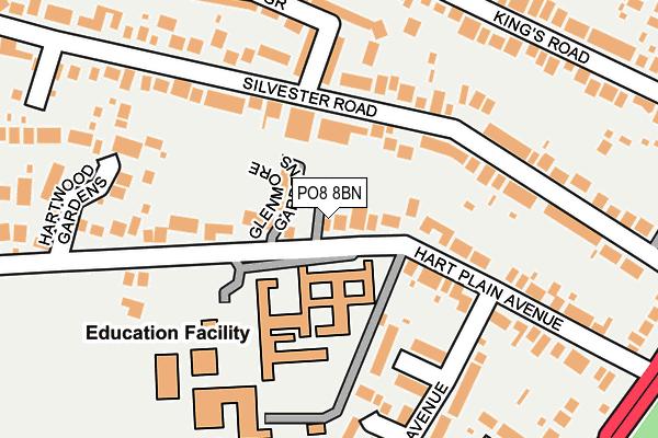 PO8 8BN map - OS OpenMap – Local (Ordnance Survey)