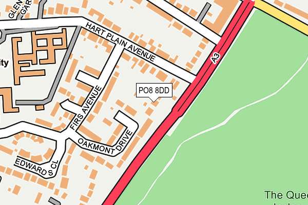 PO8 8DD map - OS OpenMap – Local (Ordnance Survey)