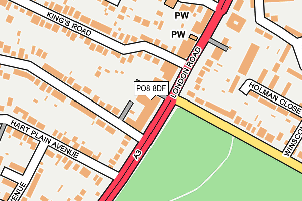 PO8 8DF map - OS OpenMap – Local (Ordnance Survey)