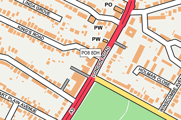 PO8 8DH map - OS OpenMap – Local (Ordnance Survey)