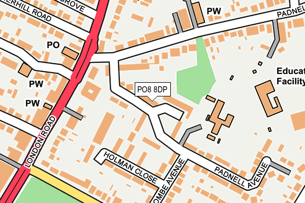 PO8 8DP map - OS OpenMap – Local (Ordnance Survey)