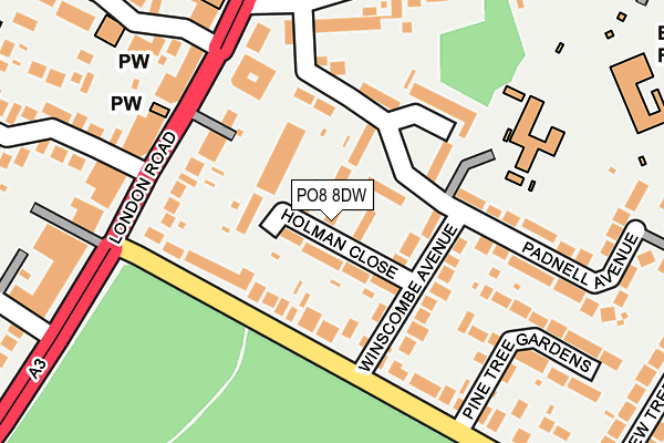 PO8 8DW map - OS OpenMap – Local (Ordnance Survey)