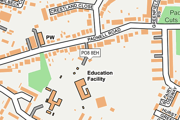 PO8 8EH map - OS OpenMap – Local (Ordnance Survey)