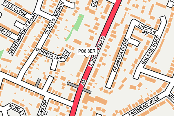 PO8 8ER map - OS OpenMap – Local (Ordnance Survey)