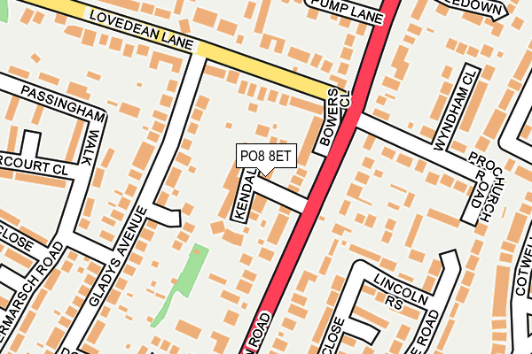 PO8 8ET map - OS OpenMap – Local (Ordnance Survey)