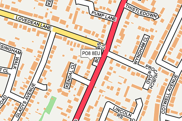 PO8 8EU map - OS OpenMap – Local (Ordnance Survey)