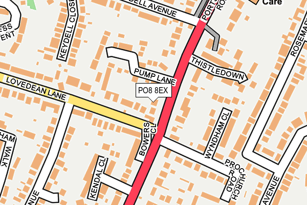 PO8 8EX map - OS OpenMap – Local (Ordnance Survey)