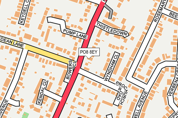 PO8 8EY map - OS OpenMap – Local (Ordnance Survey)