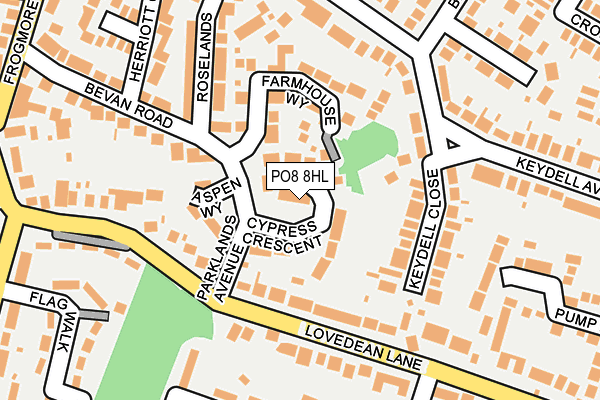PO8 8HL map - OS OpenMap – Local (Ordnance Survey)