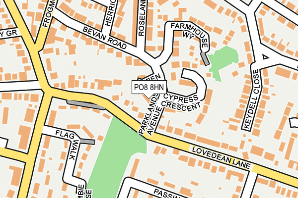 PO8 8HN map - OS OpenMap – Local (Ordnance Survey)