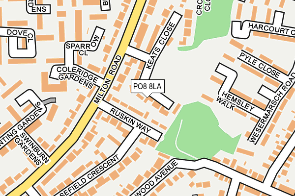 PO8 8LA map - OS OpenMap – Local (Ordnance Survey)