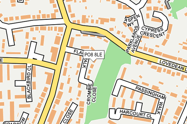 PO8 8LE map - OS OpenMap – Local (Ordnance Survey)