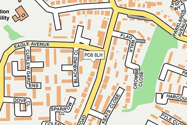 PO8 8LH map - OS OpenMap – Local (Ordnance Survey)