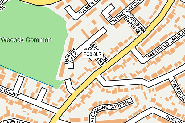 PO8 8LR map - OS OpenMap – Local (Ordnance Survey)