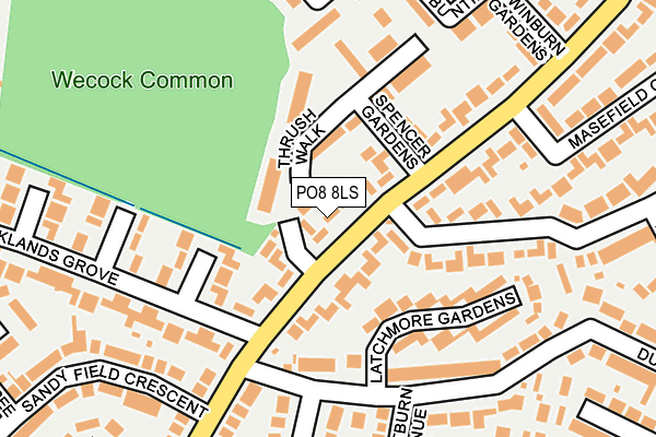 PO8 8LS map - OS OpenMap – Local (Ordnance Survey)