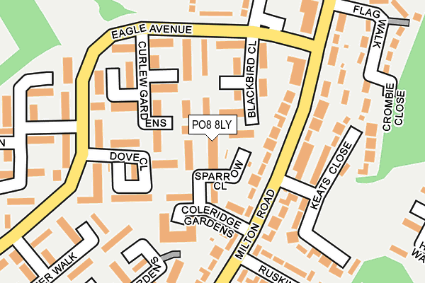 PO8 8LY map - OS OpenMap – Local (Ordnance Survey)