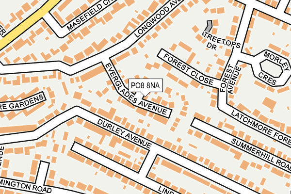 PO8 8NA map - OS OpenMap – Local (Ordnance Survey)